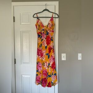 Ronny Kobo Revolve Anika Midi Floral Dress Pineapple